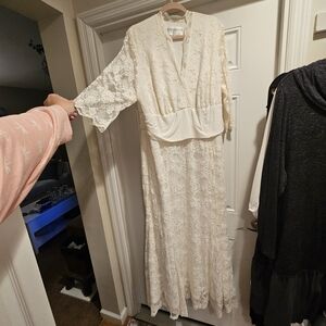 Kiyonna Amour Lace 3X Wedding Gown Ivory Lace Maxi Dress